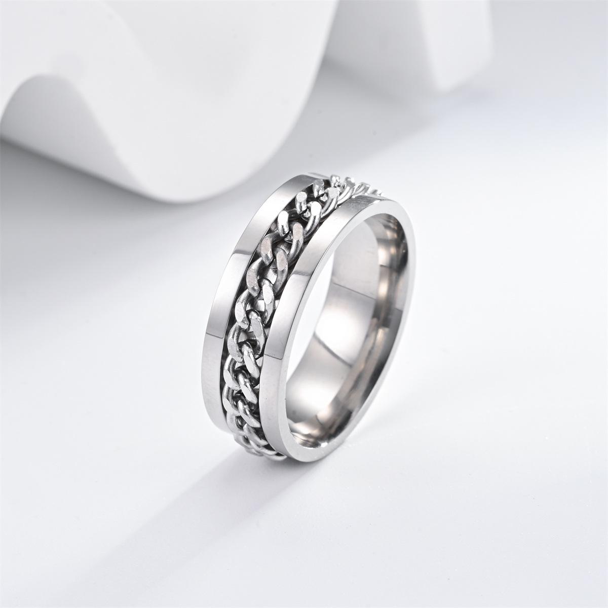 

Men s Lucky Charm Titanium Steel Bottle Opener Rotatable Chain Ring Size 12