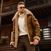 Men's Winter Leather Jacket with Thick Fur Lining - Large Size, Warm Cross-Border Coat
