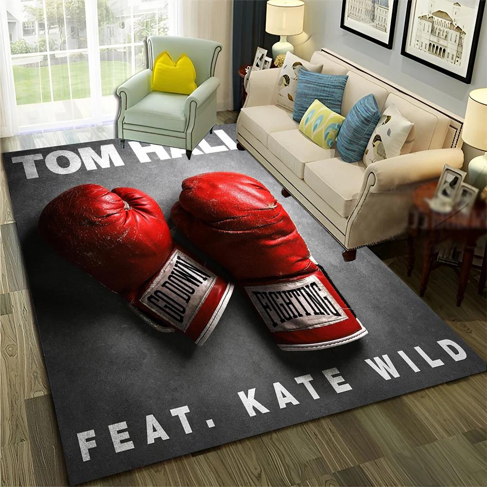 HD Boxer Fight HD Boxing Gloves 3D Carpet Rug for Home Living Room Bedroom Sofa Doormat Decor,Child Area Rug Non-slip Floor Mat