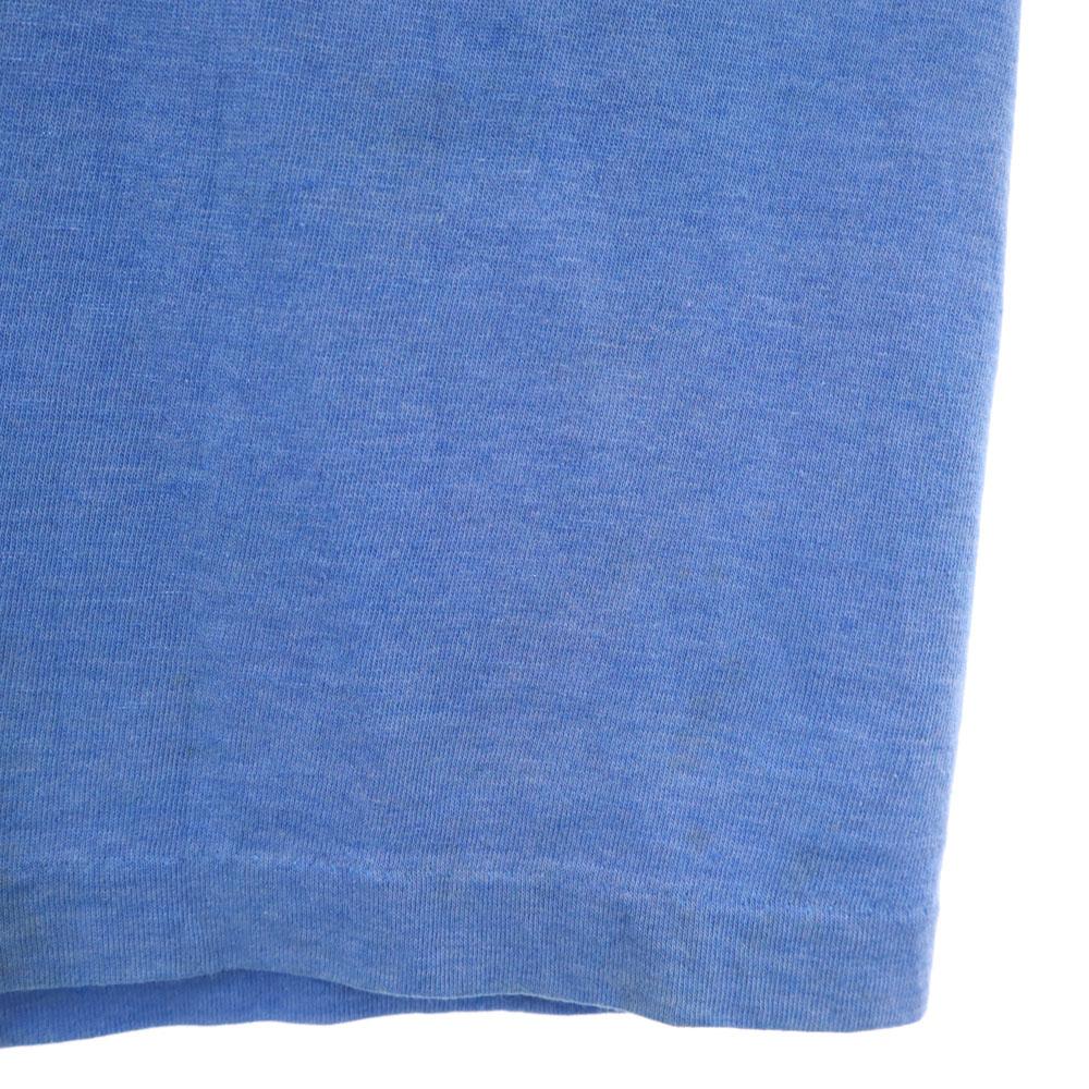 70s Short sleeve Single stitch T-shirt blue Old vintage Men's Used