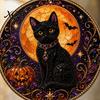 Precious Memory Commemorative Black Cat Pearl Diamond Art Painting Ornament, 2D Flat Acrylic Valentine Day Romantic Present Hanging Suncatcher, Beaded