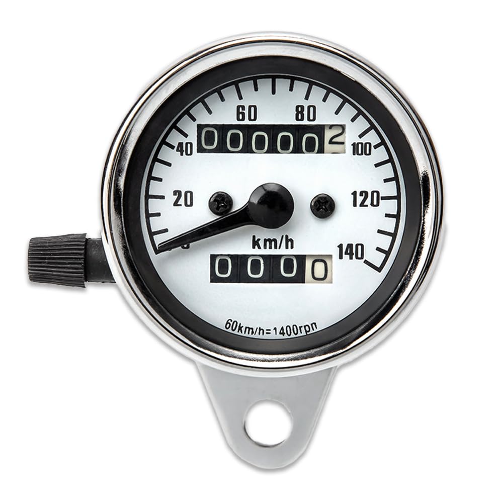 Nicheez Universal Motorbike Speedometer, Mechanical, 140 km/h with Mileage, (Silver)