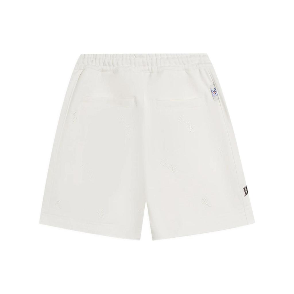 Li Ning Solid Color Text Print Loose Casual Shorts Women shorts Off-White AKSSA86-4