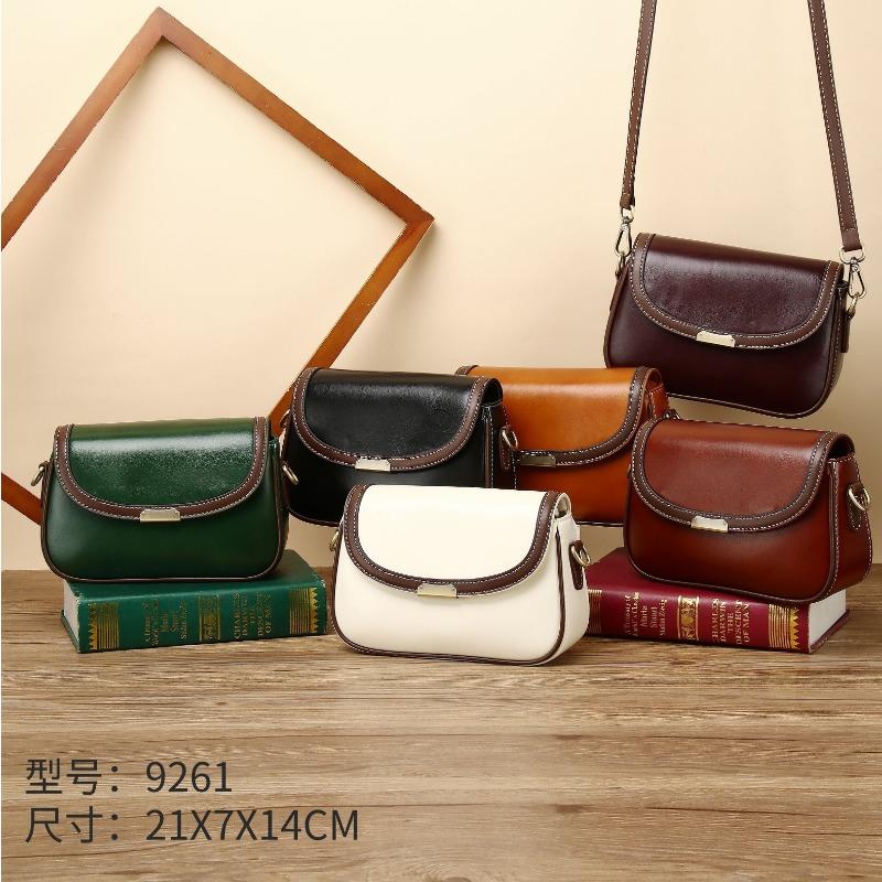 Vegetable Tanned Cowhide Small Bag Genuine Leather Women's Bag Fashion Vintage Single Shoulder Crossbody Color Head Layer Cowhide