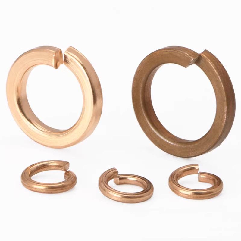 Pure Red Copper All-Copper Spring Washer, Bronze Round Washer Screw Metal Washer GB93