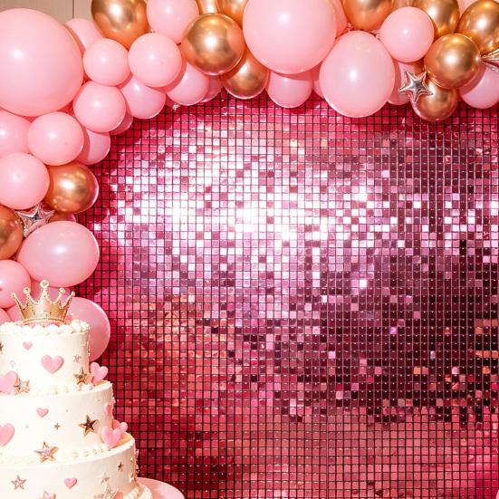 Shimmer Wall Backdrop, Sparkly Foil Fringe Curtain, Glitter Hanging Tinsel Backdrop, Aluminum Streamer for Birthday Wedding Photo Booth Decor
