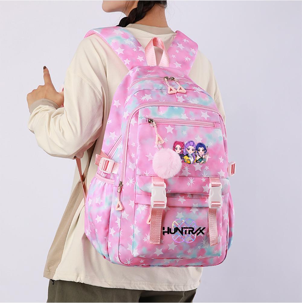 Anime K-Pop Demon Hunters Printed Backpack Large Capacity Bookbag Laptop Unisex Student Boy Girl School Bag Large Capacity Travel Outdoor Bag
