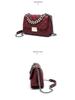 Korean Soft Leather Diamond Chain Crossbody Bag - Women's Trendy, All-Match, Small Square Design with Lock