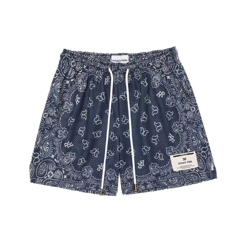 

Мужские повседневные шорты в американском стиле пейсли 2025 года для бега и баскетбола, быстросохнущие S темно-синий