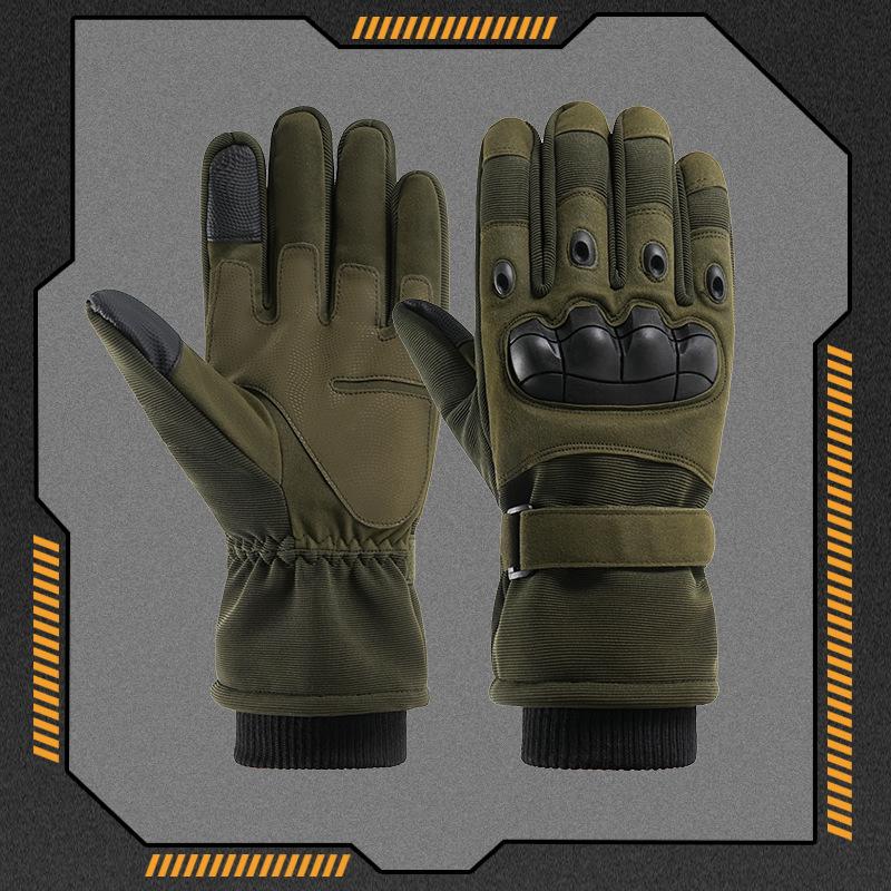 Winter Tactical Gloves Piled and Thickened Men's Outdoor Protective Sports Training Outdoor Military Fans Special Forces Riding Gloves Men