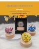 Touch Dimmable Crystal Ball Lamp with Creative Resin Flowers for Mid-Autumn Festival