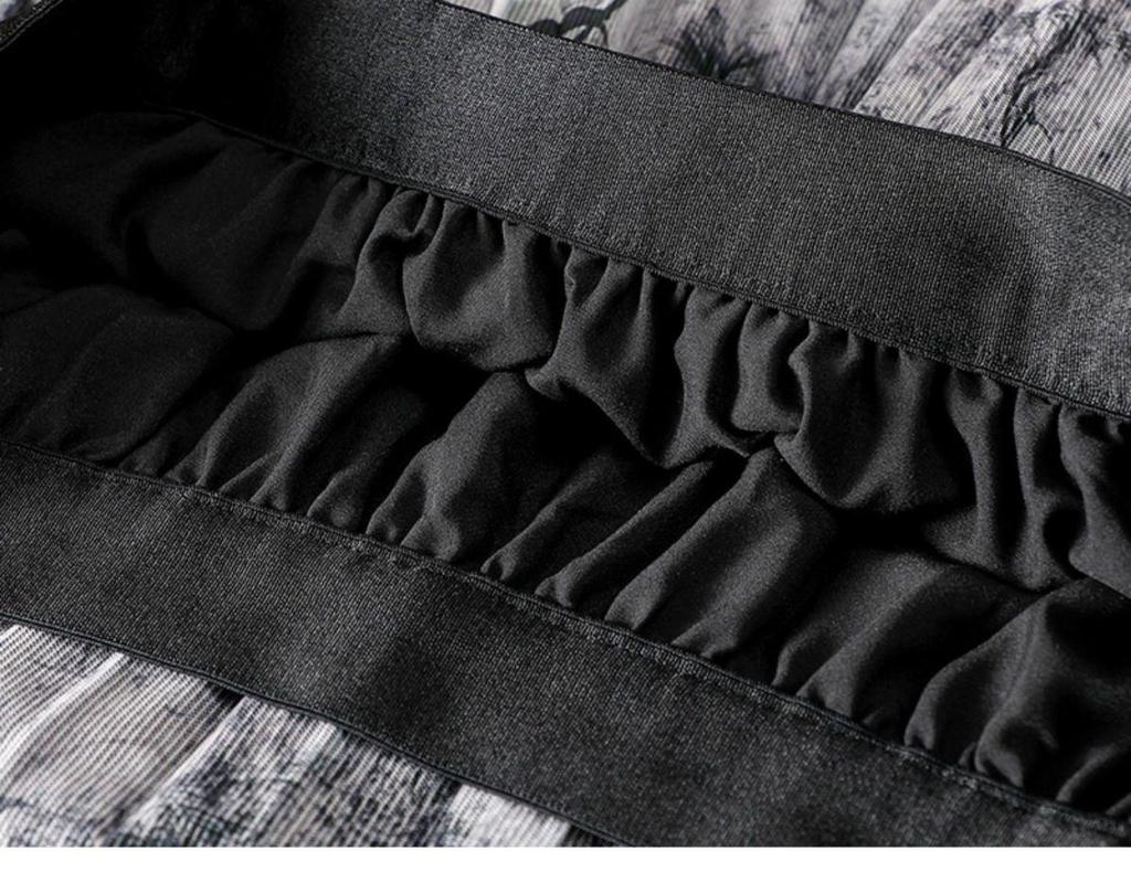 Elegant High-Waist Calligraphy Print Mid-Length Skirt