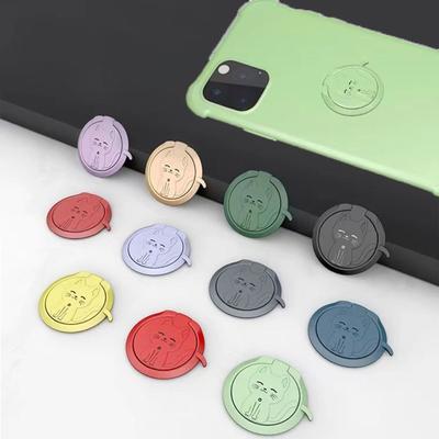 Cute Cat Desk Phone Holder Foldable Sticker Finger Ring Bracket Mobile Phone Accessories Universal