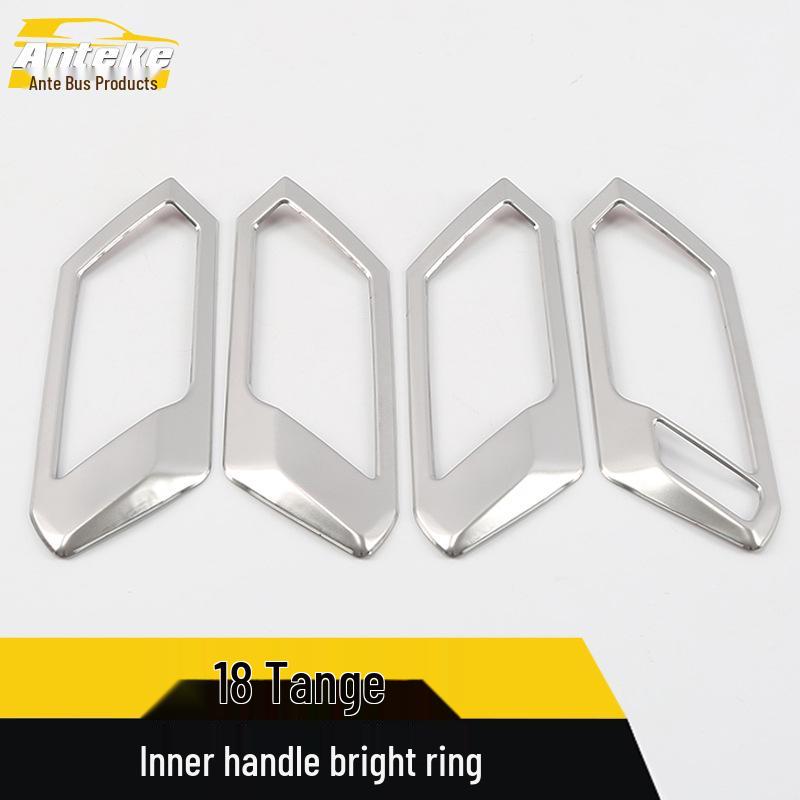 T-Roc Interior Door Handle Decoration Set: Bright Ring, Handshake Buckle, Armrest Sticker Accessories for 2018 Models.