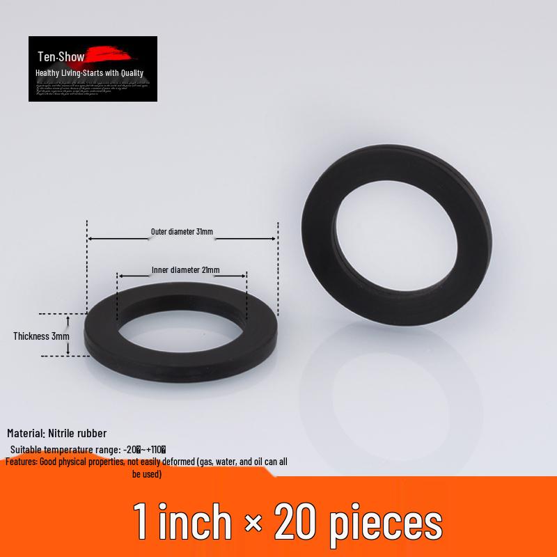 4-6 Minute Silicone Waterproof Gasket Seal for Water Heaters & Showers - Black Nitrile Rubber, Thickened Flat Washer