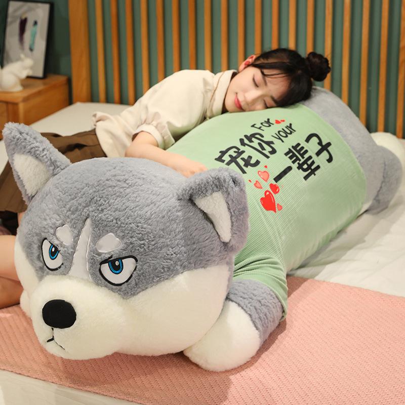 Large Party Husky Plush Doll Boys Bed Big Throw Pillow Girl Sleeping Doll Dog Birthday Gift