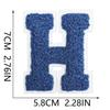 7cm White Background Royal Blue Text Embroidered Letter Patch for Bags & Decor