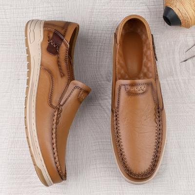 Handgefertigte Klassische Herren-Sneaker Luxusmarke Herren Echte Leder Slipper Neu Bequeme Freizeitschuhe Weiche Fahrschuhe