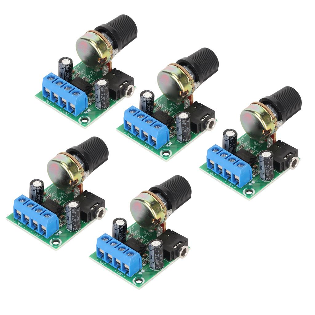 5PCS LM386 Power Amplifier Board Mini 0.5W to 10W Speaker DC 3V to 12V Sound Power Amplifier Module for Speakers