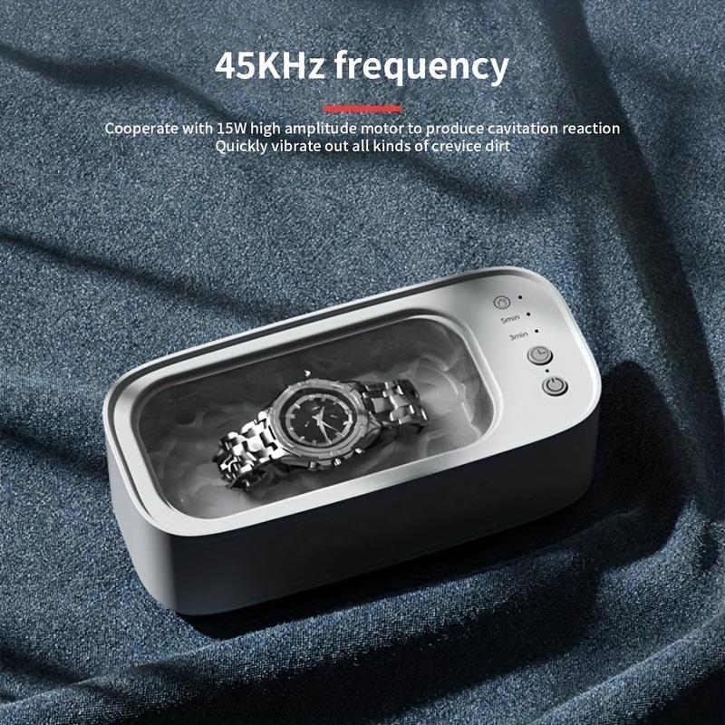 Ultraschall-Schmuckreiniger, Schmuckreiniger mit 45-kHz-Edelstahltank für Brillen, Uhren, Ohrringe, Ringe, Halsketten, Münzen