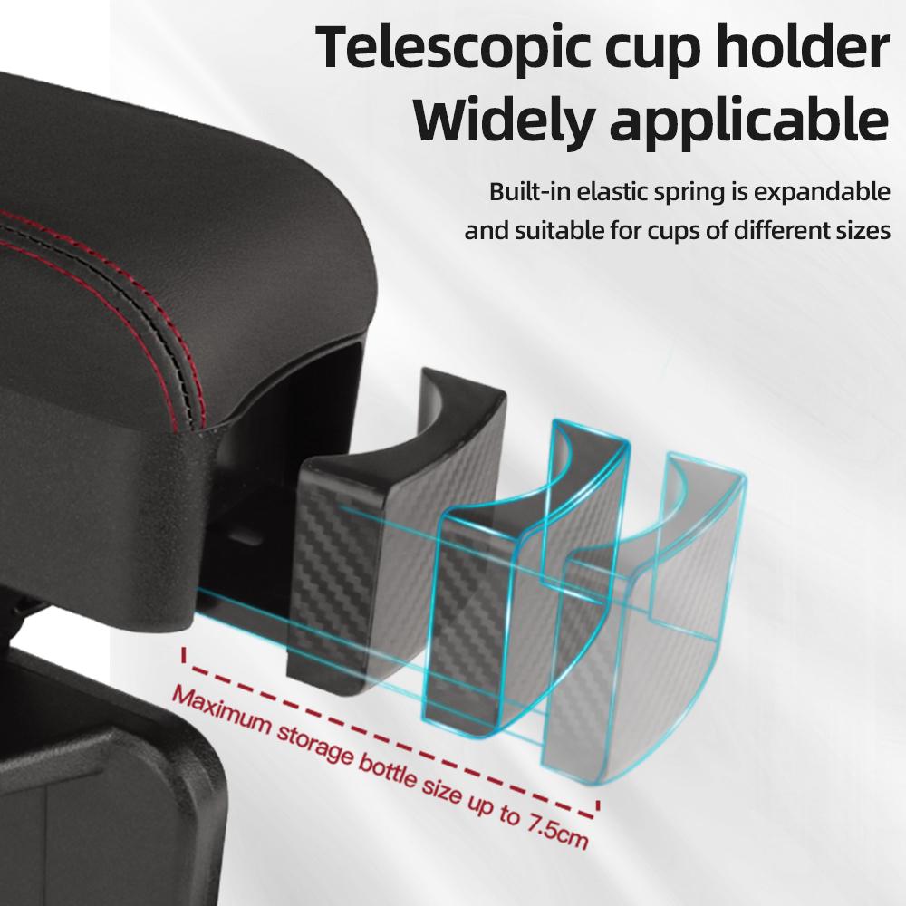1PC Car Armrest Box Elbow Support Auto Cup Holder Car Storage Box Adjustable Car Seat Gap Organizer Arm Rest Box Armrest Cushion