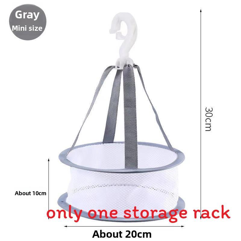 Collapsible Double Layer Clothing Drying Basket With Breathable Fabric For Home Use