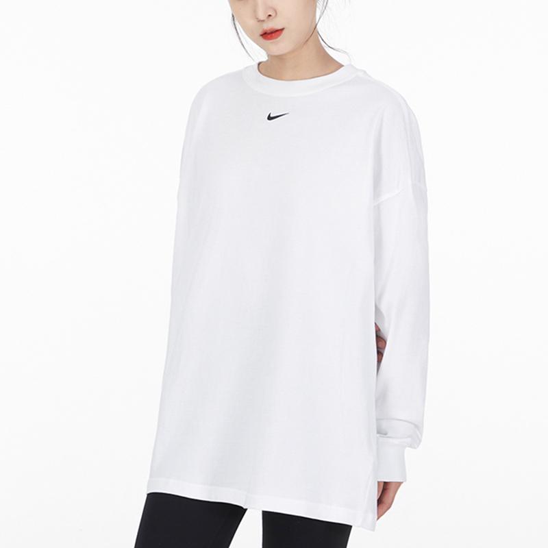 New Nike Set In Sleeve T Shirt Women's White DM6233-100