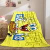 Cartoon Yellow Sponge-Bob Print Warm Blanket For Office Comfort Leisure Camp Travel Multifunctional Universal Blanket Fan Gift