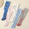 3-Pack Toddler Girls' Knitted Tights with Cute Animal Prints, Spring/Fall Cotton Blend Pants, Soft Warmth