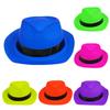 Vintage Homburg Cowboy Hats Fluorescent Color Hat Western Porkpie Hat Rodeos Plastic Hat for Dinner Outdoor Casual Wear