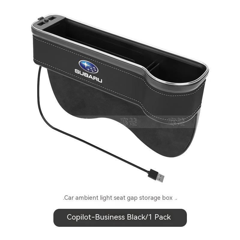 For Subaru STI Outback Brz Wrx Xv Ascent Forester Impreza Legacy Car Sewn Seat Gap Crevice Slot Storage Box light USB Charging YY2