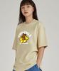 ASTRAL PROJECTION Front Chuckle Bear Round Neck 15-Count Cotton Short Sleeve T-Shirt_Butter