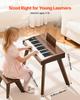 VEVOR Kids Piano Keyboard, 37 Key Wooden Digital Piano for Kids, Mini Music Educational Instrument Toy Set with Realistic Sound, Dual Power