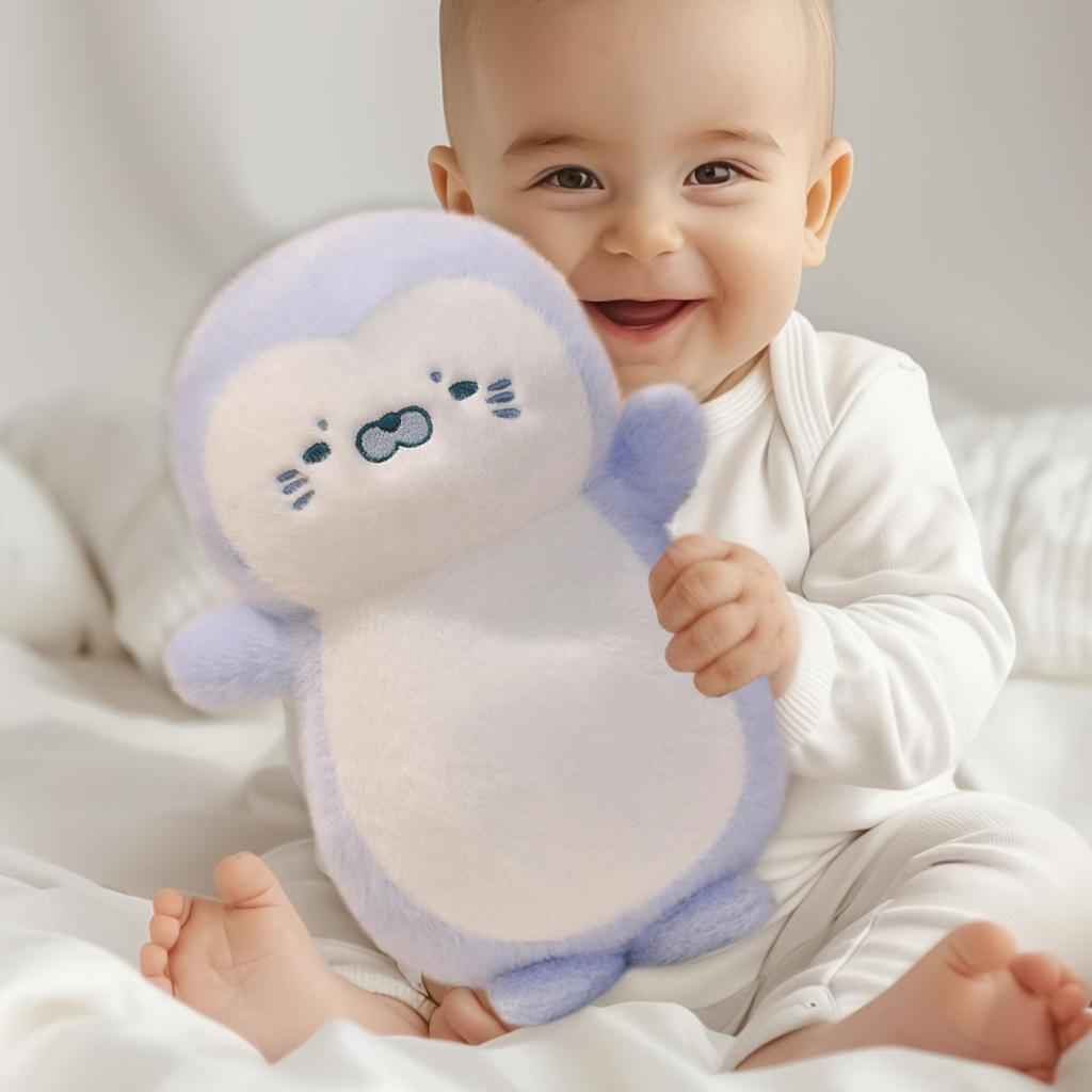 Breathing Stuffed Animal Breathing Penguin Doll Baby Sleep Companion Soothing Doll for Nursery Bedtime Relaxation Birthday Daily