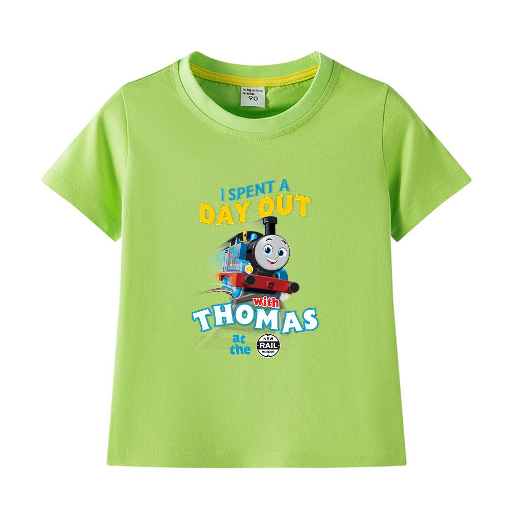 Boys Printed Short-Sleeve Cotton T-shirt - 2023 Summer Fashion 90 cm светло-зеленый