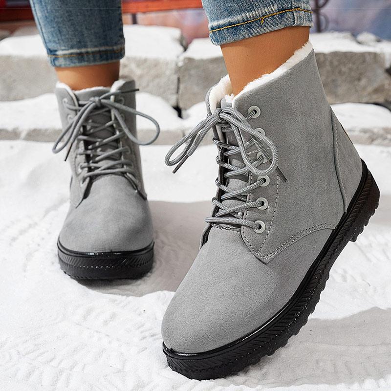 Women's Boots Classics Women Winter Boots With Fur Warm Booties Winter Shoes Woman Snow Boots Ankle Rubber Black Botas Mujer