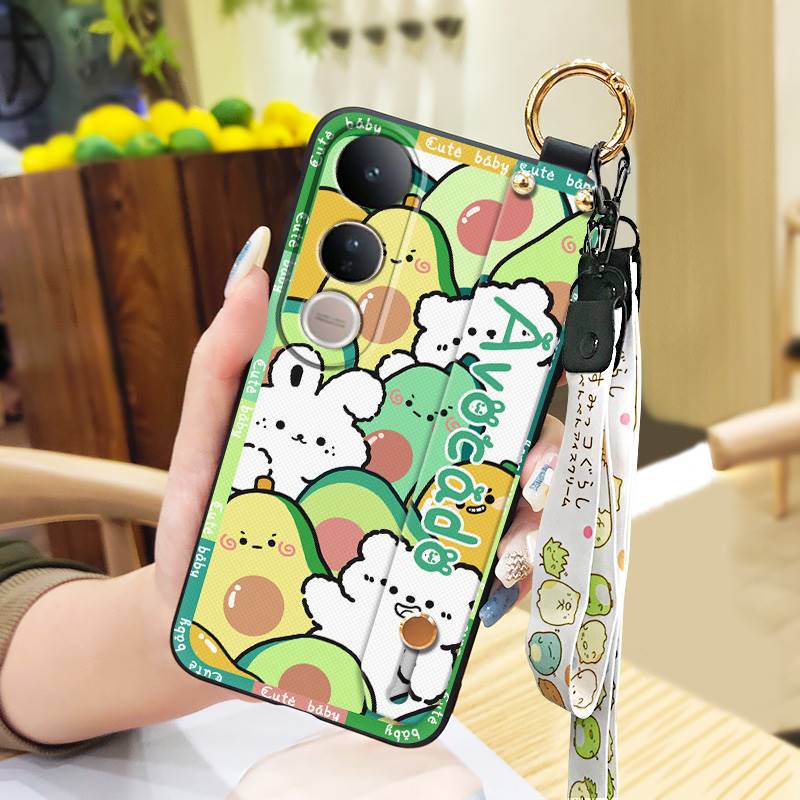 Anti-knock Dirt-resistant Phone Case For VIVO V50 Lite 5G Global Back Cover Wristband Silicone Kickstand Waterproof Cute