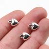 9x7mm 30pcs Antique Silver Plated Bronze Plated Heart Handmade Charms Pendant:DIY for Bracelet Necklace-