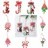 Santa Claus Christmas Lollipop Ornaments Soft Clay Christmas Hanging  Candy Cane Xmas   Gift