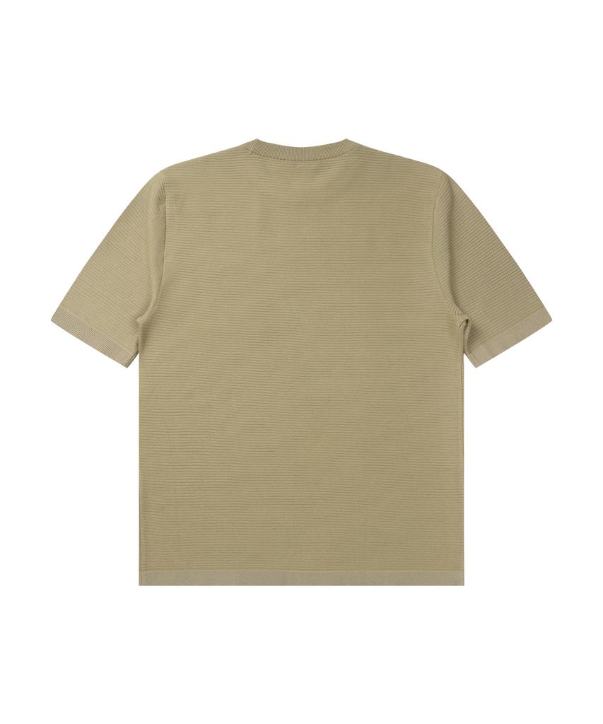 SOLEW Pocket Round Neck Short Sleeve Knit_Olive Green