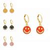 Stylish Smiley Face Earrings Colorful Alloy Geometric Shapes Perfect Gift