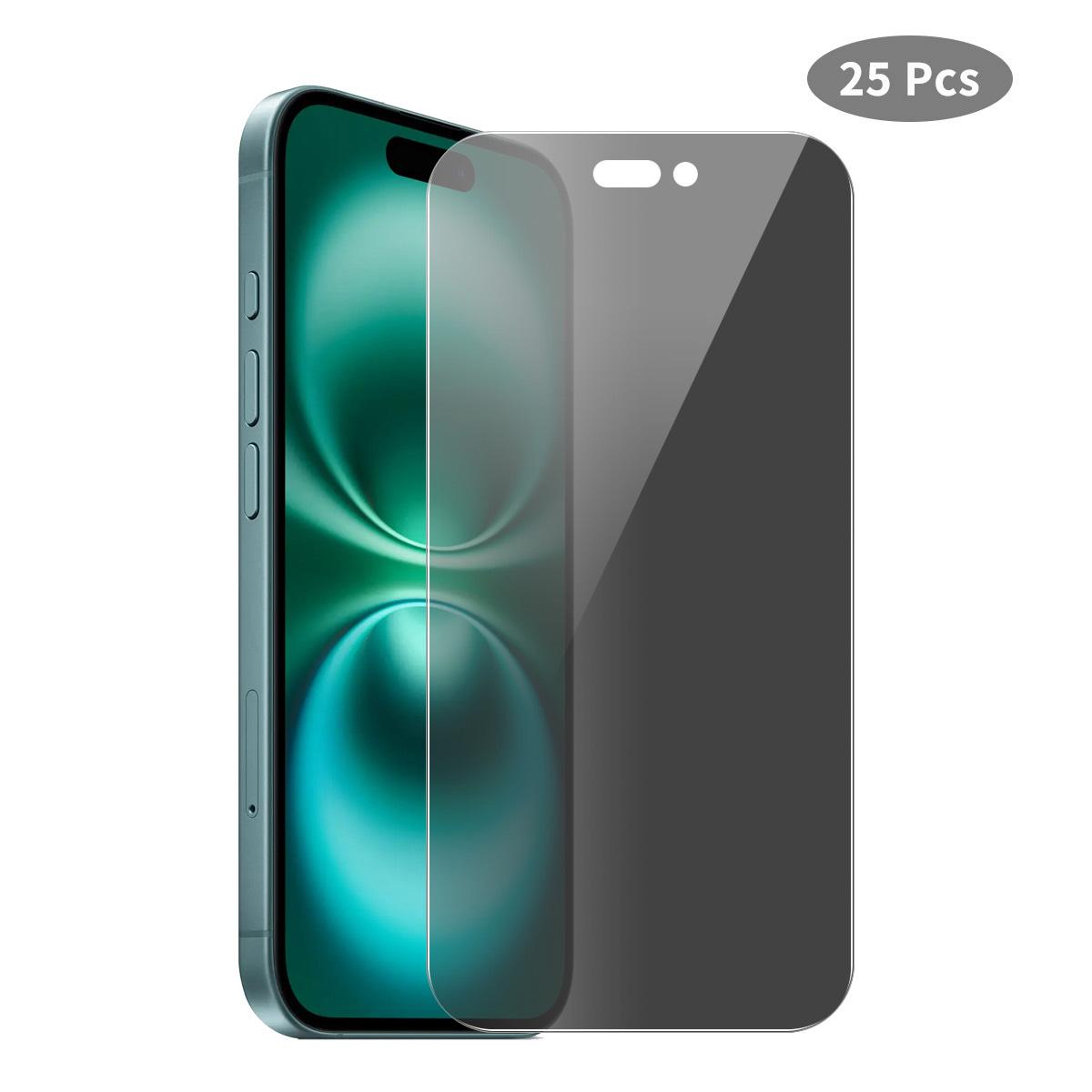 

25Pcs For iPhone 16 Anti-Spy Tempered Glass Screen Protector Anti Drop HD Clear Film A