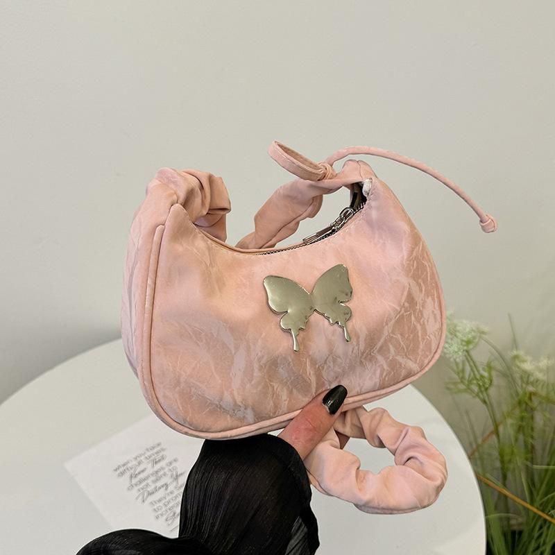 French Niche Design Single Shoulder Armpit Bag for Women Butterfly New Fashionable and Personalized Casual Crossbody Bag for Women