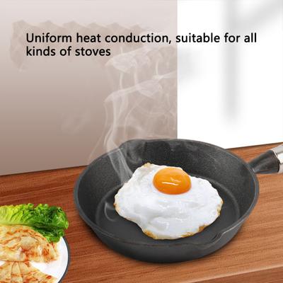Hot! Mini Cast Iron Pan Frying Pan Mini Thickened Kitchen Egg Pan With Wooden Handle