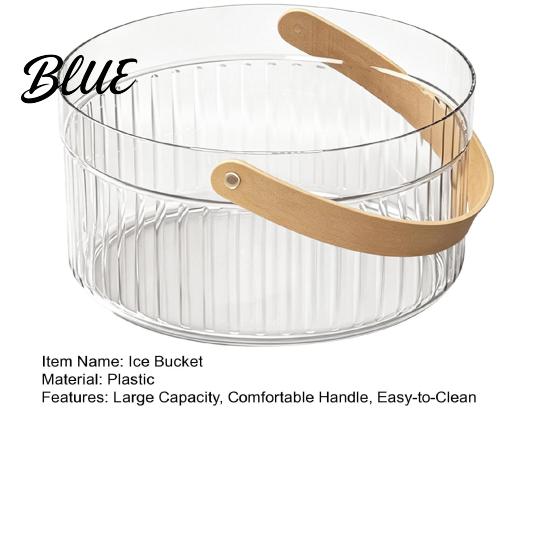 Multi-purpose Storage Basket Ice Bucket with Faux Leather Handle Thickened Plastic Beer Wine