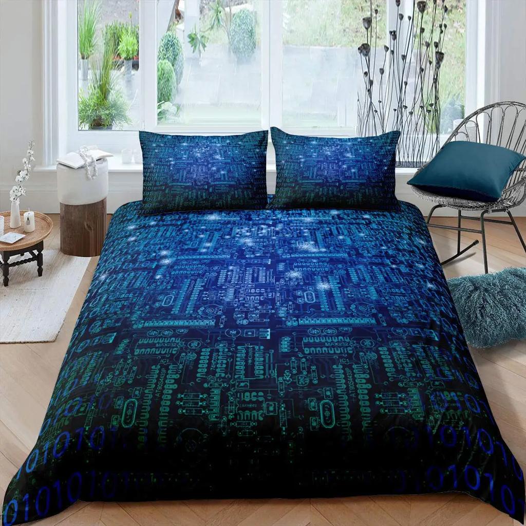 Science Fiction Bedding Duvet Cover Twin Size Starry  3D Printed Decor Bed Set Soft Microfiber Bedding set