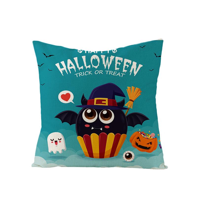 Neue Heimtextilien Halloween Polyester Kissenbezug Zuhause Kürbis Geist Feuer Kissen Lendenkissenbezug