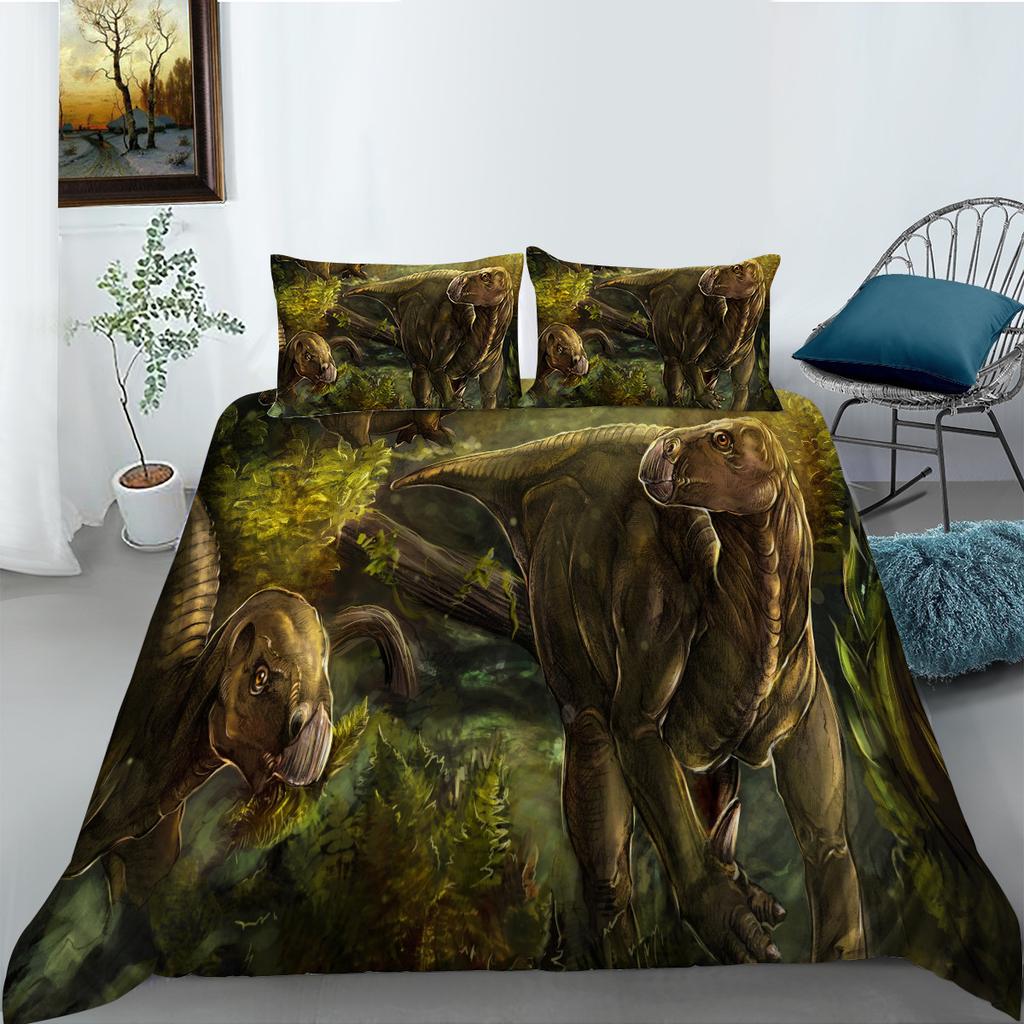 Polyester Duvet Cover Pillowcase Two-Piece Set 3D Digital Printing Dinosaur Series