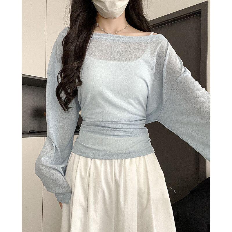 Pink Sheer Tie-Up Women's Summer Cover-Up – Loose, Lightweight, Sun-Protection Top