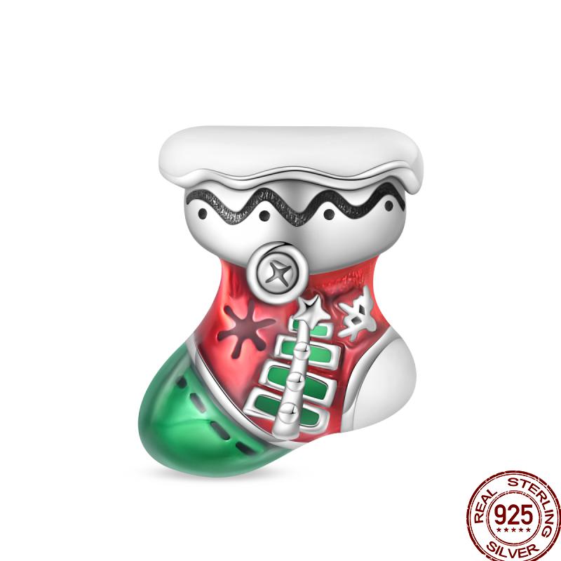 Copper Copper Snowman Gingerbread Santa Claus Ornaments Beads Suitable For 3Mm Original Bracelet Diy Jewelry